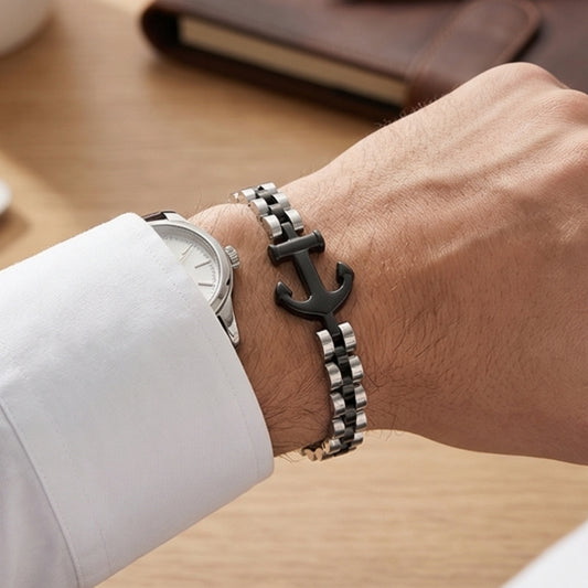 ANKERMODELL HERRENARMBAND AUS STAHL