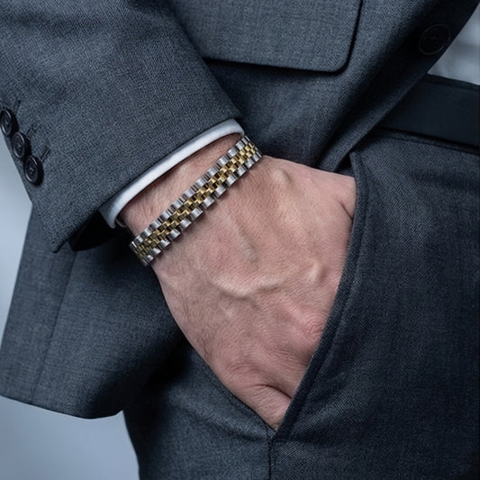 SILBER & GOLD ROLEX HERRENARMBAND