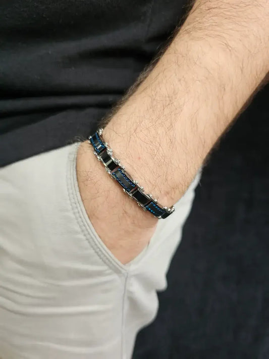 DOUBLE-SIDED STAINLESS STEEL MEN'S BRACELET