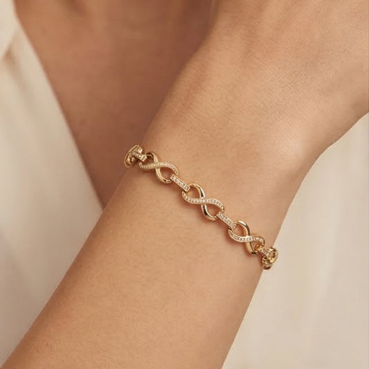 14K GOLD PLATED INFINITY BRACELET - XP051