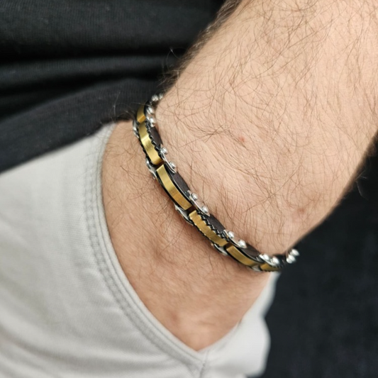 DOUBLE-SIDED STAINLESS STEEL MEN'S BRACELET