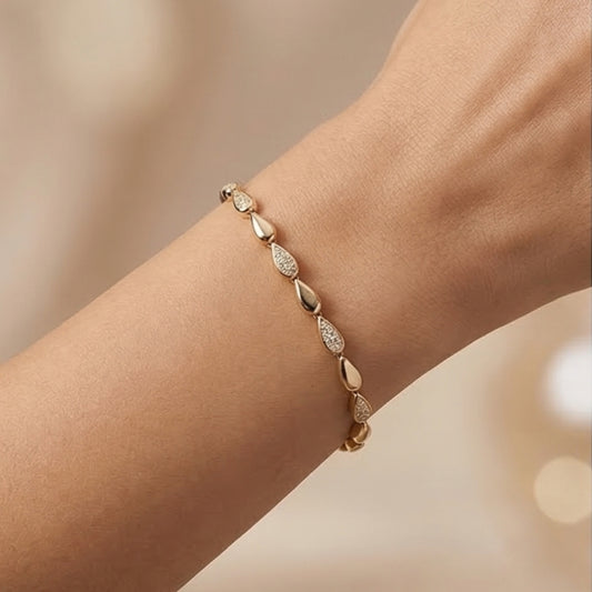 14K GOLD PLATED TEARDROP BRACELET - XP059