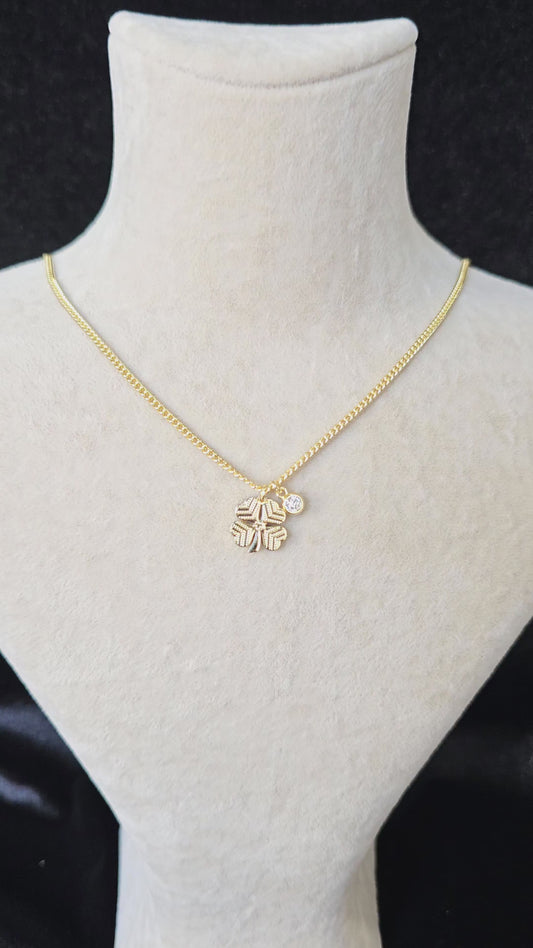 14K GOLD PLATED CLOVER NECKLACE