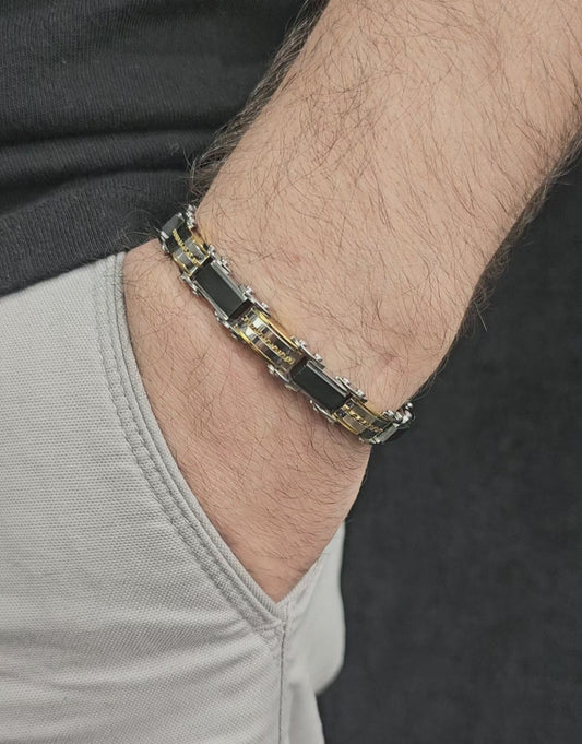 DOUBLE-SIDED STEEL MEN'S BRACELET