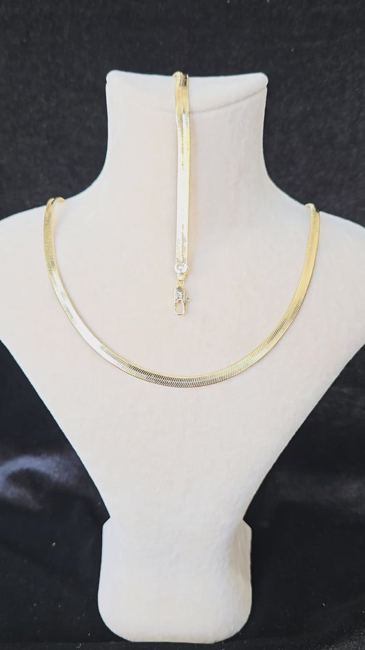 14K GOLD PLATED ITALIAN NECKLACE & BRACELET SET - S07