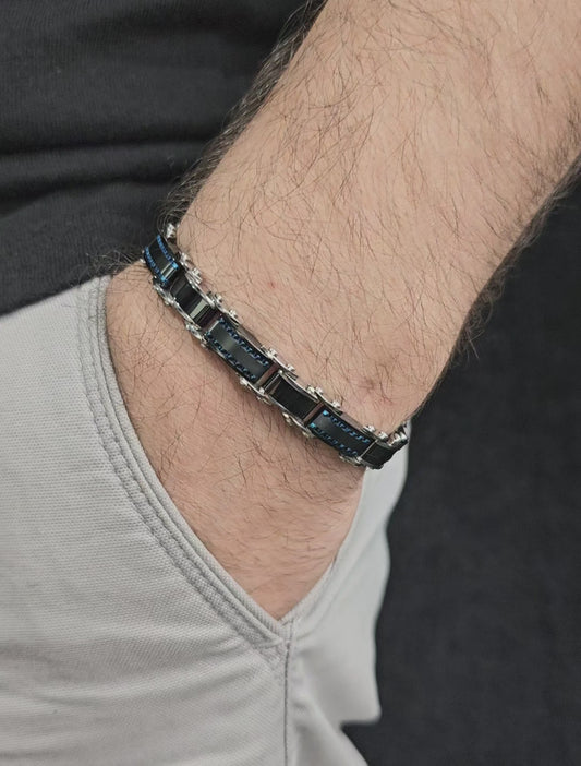 DOUBLE-SIDED STAINLESS STEEL MEN'S BRACELET