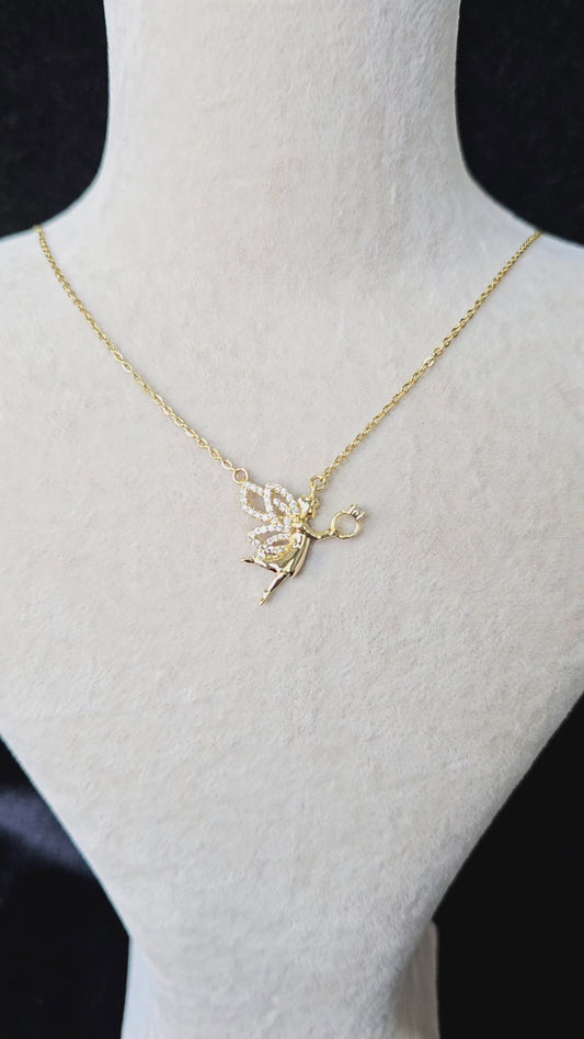 14K GOLD PLATED ANGEL NECKLACE