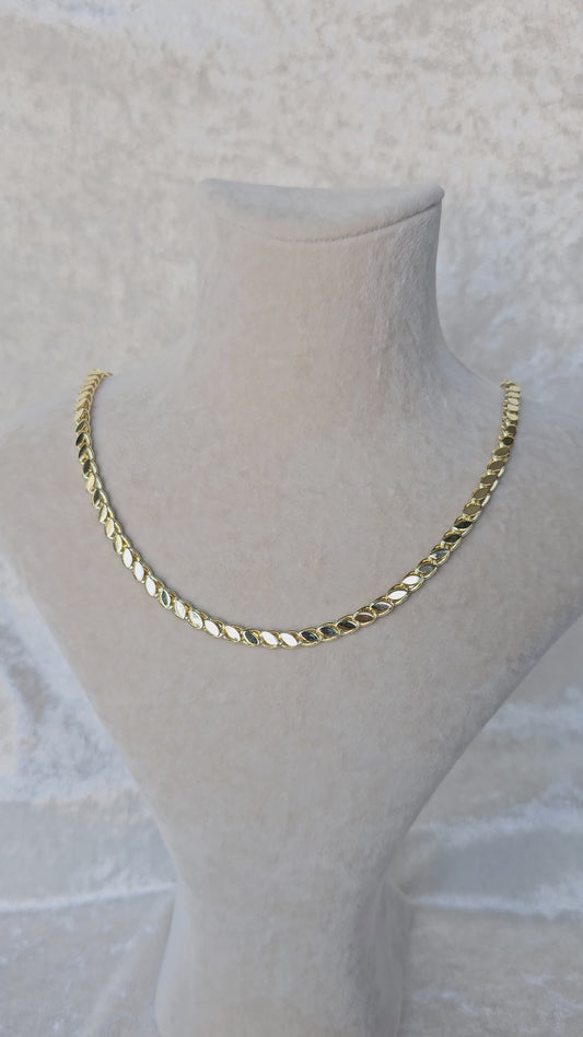 14K GOLD PLATED BARLEY MODEL NECKLACE
