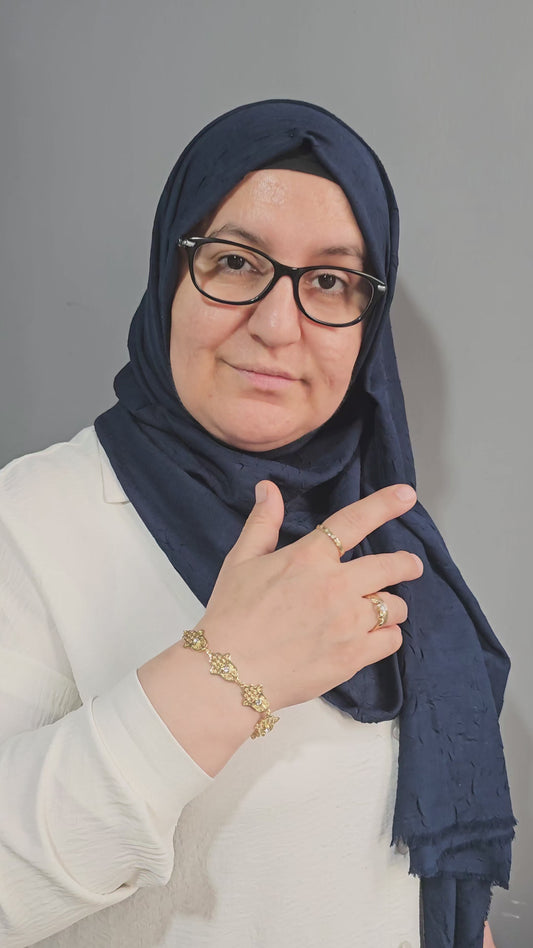 14K GOLD PLATED FATIMA'S HAND BRACELET - XP065