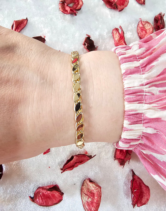14K GOLD PLATED BARLEY MODEL BRACELET - XP038