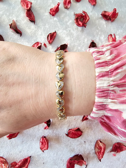 14K GOLD PLATED HEART BRACELET - XP055